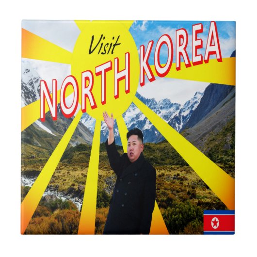 Bezoek Noord-Korea Tegeltje (Voorkant)