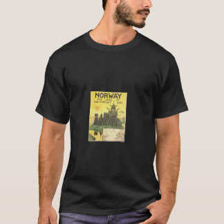 Bezoek Noorwegen Vintage Reis Kunstwerk door Danie T-shirt
