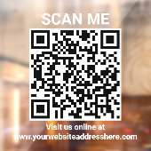 Bezoek Ons Online QR Code Zakelijk Raamsticker (Vel 2)