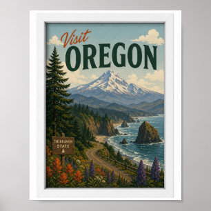 Bezoek Oregon Reis Vintage Poster