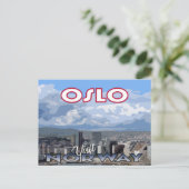 Bezoek... Oslo, Noorwegen - briefkaart (Staand voorkant)