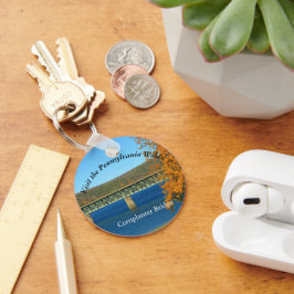 Bezoek PA Wilds Picturesque Souvenir Casey Bridge Sleutelhanger