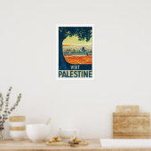 Bezoek Palestina met witte grens Poster (Keuken)