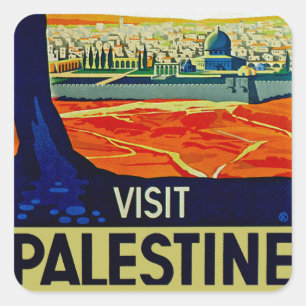 Bezoek Palestine Vierkante Sticker