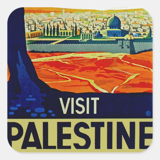 Bezoek Palestine Vierkante Sticker (Voorkant)