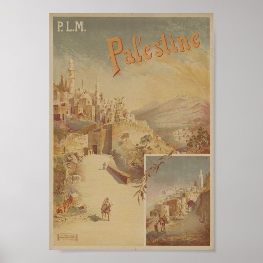 Bezoek Palestine Vintage Poster (Voorkant)