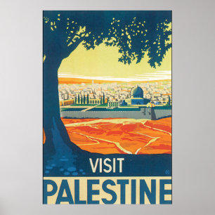 Bezoek Palestine Vintage Travel Poster