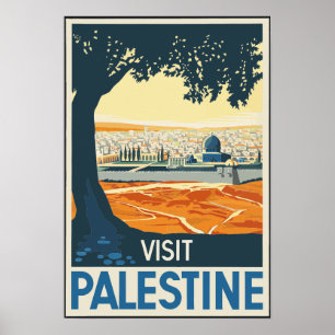 Bezoek Palestine Vintage Travel Poster
