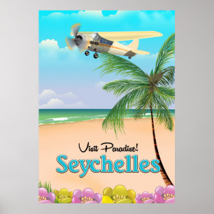 Bezoek Paradise! Reisposter voor Seychellen Poster