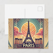 Bezoek Parijs Briefkaart (Voorkant / Achterkant)