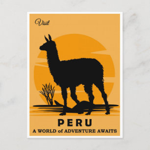  bezoek Peru Llama Travel Briefkaart