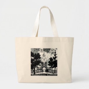 Bezoek Philadelphia op de Pennsylvania Railroad Grote Tote Bag