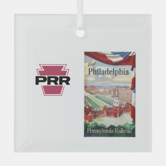 Bezoek Philadelphia via PRR Glas Ornament (Voorkant)