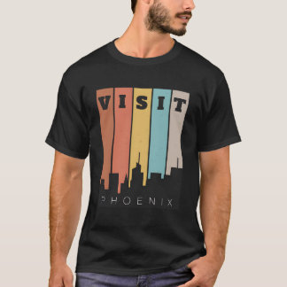Bezoek Phoenix The Valley of the Sun Skyline Retro T-shirt