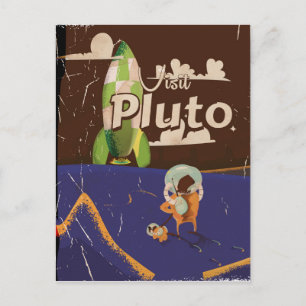 Bezoek Pluto Vintage Reisposter Briefkaart