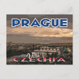 Bezoek... Praag, Tsjechisch Briefkaart