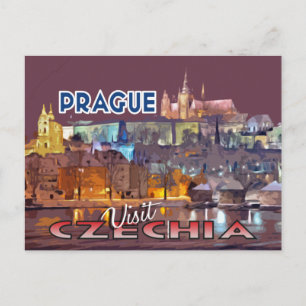 Bezoek... Praag, Tsjechisch Briefkaart
