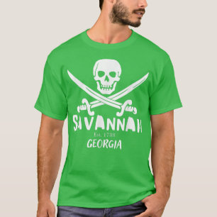 Bezoek Savannah, Georgia met Pirate Flag Souvenir T-shirt