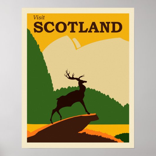 Bezoek Schotland Vintage Travel Poster (Voorkant)