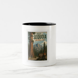 Bezoek Sequoia National Park Reis Vintage Tweekleurige Koffiemok