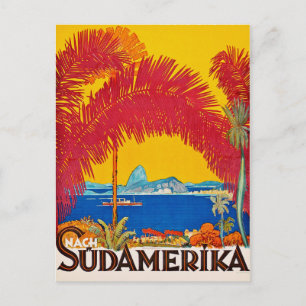 Bezoek Sudamerica vintage concept Briefkaart