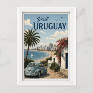 Bezoek Uruguay Reis Vintage Briefkaart