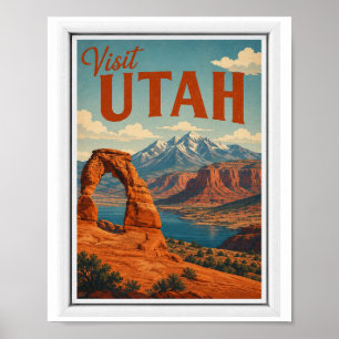 Bezoek Utah Reis Vintage Poster