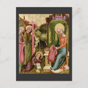 Bezoek van de engel, c. 1400-10 van meester Bertra Briefkaart