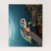 Bezoek van het koraalrif - Zee schildpad puzzle Legpuzzel (Verticaal)