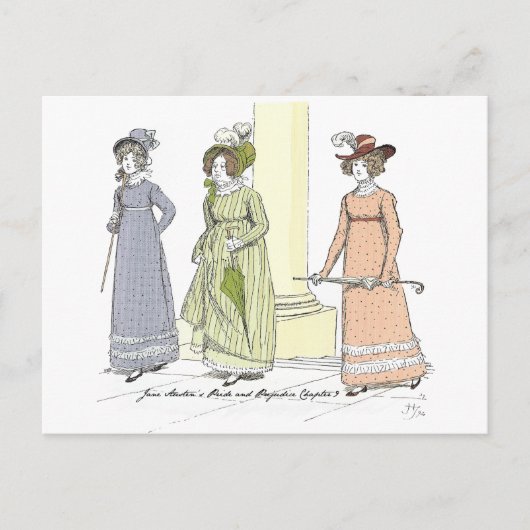 Bezoek van Jane Austen Pride en Prejudice Briefkaart (Voorkant)