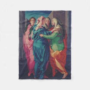 Bezoek van Maagd door Pontormo Fleece Deken