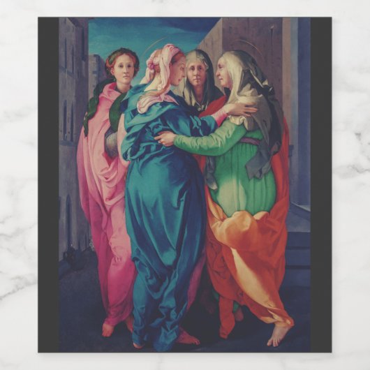 Bezoek van Maagd door Pontormo Wijn Etiket (Enkel label)