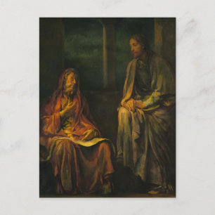 Bezoek van Nicodemus aan Christus door John La Far Briefkaart