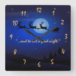 bezoek van St. Nicolaas Nacht voor Kerstmis Vierkante Klok