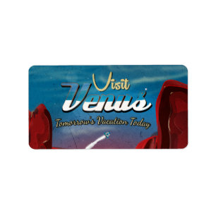 Bezoek Venus Vintage Poster Etiket