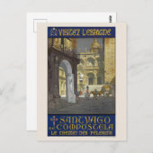 Bezoek Vintage Poster 1920 Spanje Briefkaart (Voorkant / Achterkant)