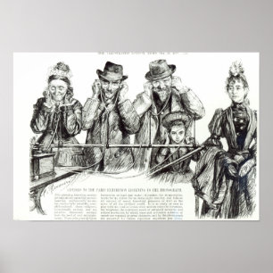 Bezoekers bij de tentoonstelling van Parijs Poster