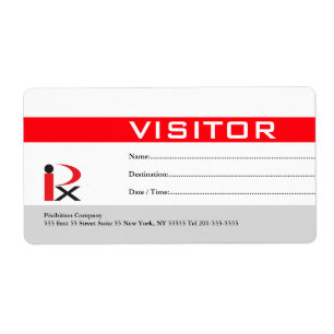 Bezoekersbadge label rood