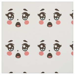 Bezorgde girly cartoon pop gezicht art illustratie stof