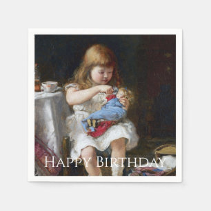 Bezorgde kleine moeder Gefeliciteerd verjaardag Servet