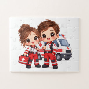 Bezorgde Paramedicus Duo Legpuzzel