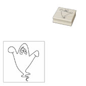 Bezorgde spookillustratie, kunststempel 	rubberstempel (Gestempeld)