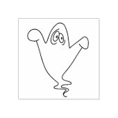 Bezorgde spookillustratie, kunststempel 	rubberstempel (Afrduk)