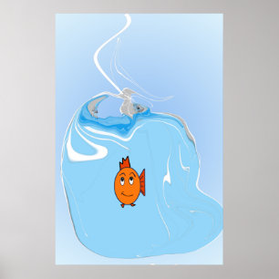 Bezorgde Vis Poster