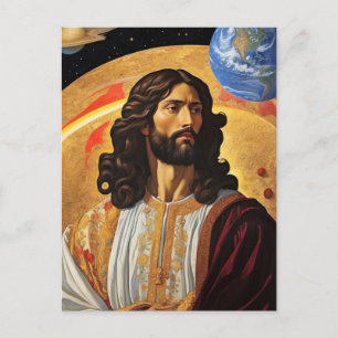 *~* Bezorgdheid Jesus Planet Earth AP50 Kosmos Briefkaart