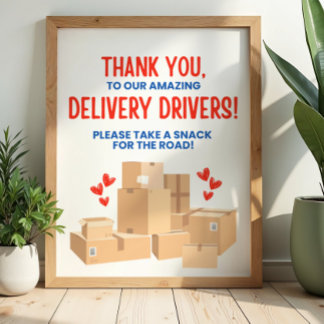 Bezorgingschauffeur Bedankt Bord Poster