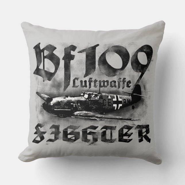 Bf 109 Oreiller à jet de coton de qualité A 20x20 (Recto)