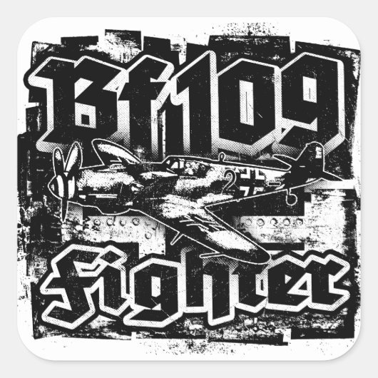 Bf 109 Vierkante Sticker Sticker (Voorkant)