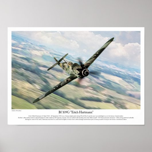 Bf 109G-6 "Erich Hartmann" Poster (Voorkant)