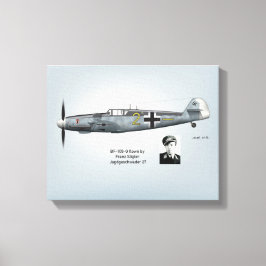 BF-109G Franz Stigler Profiel Canvas Afdruk